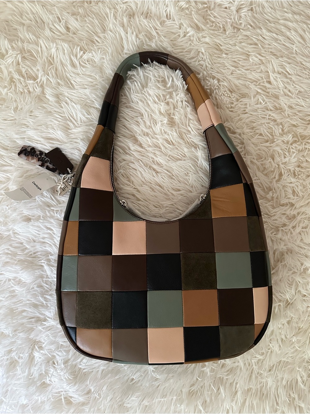 NWT Coach Coachtopia Alter Ego Crescent Leather Hobo Bag - Multicolor multi 7&6 - Picture 2 of 4